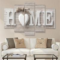 5 stuks canvas afdrukken Love HOME frameless Wall Art Foto's voor huis woonkamer slaapkamer decoratie grootte: 20x30cm x2 20x40cm x2 20x50cm x1 - thumbnail