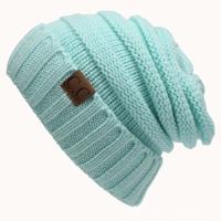 CC brief effen kleur wol hoeden beknopte breien Hat (Baby blauw) - thumbnail