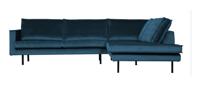 WOOOD Hoekbank 'Rodeo' Rechts, Velvet , kleur Blauw - thumbnail