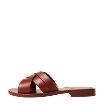 Violeta by Mango leren sandalen wijnrood