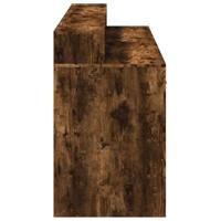 Bureau met LED-verlichting 160x55x91 cm hout gerookt eikenkleur - thumbnail