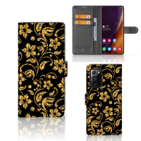 Samsung Galaxy Note20 Ultra Hoesje Gouden Bloemen - thumbnail