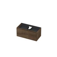 INK - Onderkast 1L met Binnenlade Greeploos Houten Keerlijst Fineer - 900x450x400 Mm - Chocolate Fineer - thumbnail