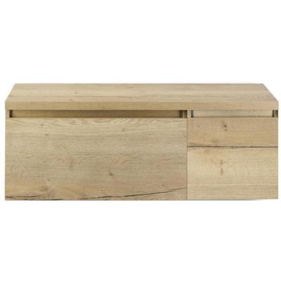 Frozen Badmeubelset 120 cm - Greeplijst in Kleur - Wastafel Onderkast met Bovenblad Natuur Eiken