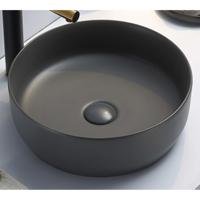 Waskom Sanilux Victoria Color Line Rond 39 cm Inclusief Click Waste Mat Antraciet Sanilux - thumbnail