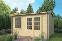 Tuindeco Chloe Blokhut 400x300 cm 40 mm vuren blank- Zadeldak- Onbehandeld vurenhout- Tuindeco - thumbnail