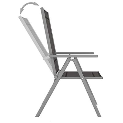 Tuinstoelen 6 st inklapbaar textileen zwart - thumbnail