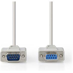 Nedis Seriele Kabel | D-SUB 9-Pins Male | D-SUB 9-Pins Female | Vernikkeld | 5.00 m | Rond | PVC | Ivoor | Label - CCGL52010IV50