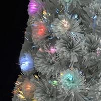 Kunstkerstboom met verlichting 240 cm glasvezel wit - thumbnail