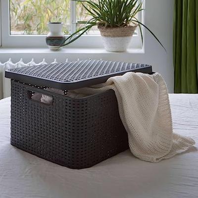 Curver opbergboxen met deksel 3 st style l antraciet