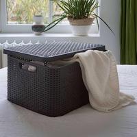 Curver opbergboxen met deksel 3 st style l antraciet - thumbnail