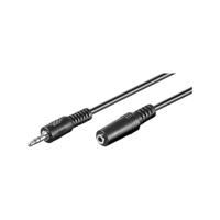 Goobay 50090 koptelefoon- en audio-verlengkabel AUX; 3-pin; 3,5 mm jack 3,5 mm stekker (3-pins, stereo) naar jack 3,5 mm jack (3-pins, stereo), zwart, 5 meter - thumbnail
