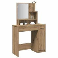 Kaptafel met spiegel 86,5x35x136 cm artisanaal eikenkleur - thumbnail