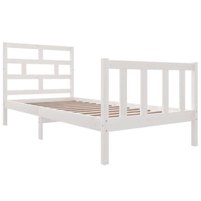 Bedframe massief grenenhout wit 90x190 cm