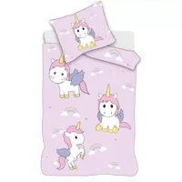 Unicorn Dekbedovertrek 100 X 135 Cm Katoen lila - thumbnail