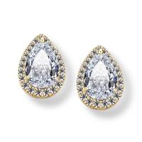 Hart zaad Drop Oorbellen Zircon Fashion Stud Oorbellen van ebben hout metaal kleur: goud - thumbnail