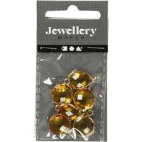 Creativ Company Sieradenhanger, h: 15-20 mm, gatgrootte 2 mm, geel, 1 doos - thumbnail