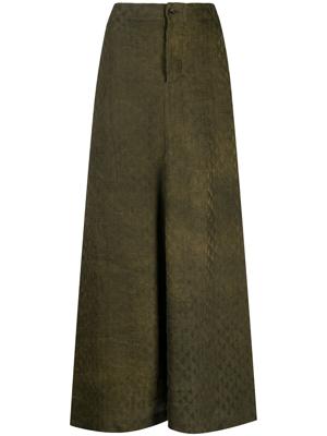 Uma Wang embossed velvet A-line skirt - Brown