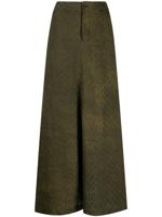 Uma Wang embossed velvet A-line skirt - Brown - thumbnail