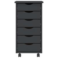 Ladekast MOSS verrijdbaar massief grenenhout grijs - thumbnail