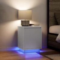 Nachtkastjes met led-verlichting 2 st 38x34x50 cm wit - thumbnail
