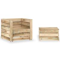 2-delige Loungeset pallet geïmpregneerd grenenhout - thumbnail