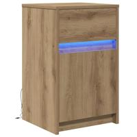 LED Bedside Kast artisanaal eikenkleurig 38 x 34 x 61 cm - thumbnail