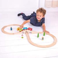 Bigjigs houten treinset, 26dlg. - thumbnail