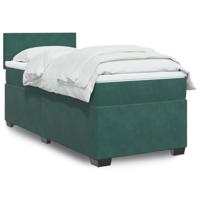 Boxspring met matras fluweel donkergroen 100x200 cm - thumbnail