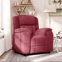 Fauteuil verstelbaar stof wijnrood - thumbnail