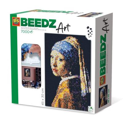 SES Creative Beedz Art Strijkkralen Meisje met de Parel 45.5x30 cm 7000 Stuks