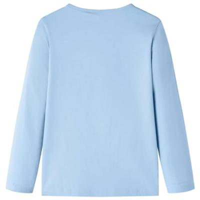 Kindershirt met lange mouwen zwanenprint 140 lichtblauw