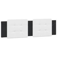 Hoofdbordkussen 180 cm kunstleer wit en zwart - thumbnail