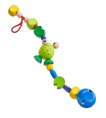 Selecta Spielzeug fopspeenketting Frosch junior 21 cm hout groen/