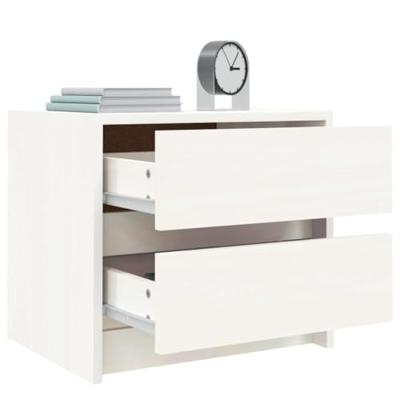 Nachtkastjes 2 st 40x31x35,5 cm massief grenenhout wit
