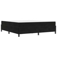 Bedframe met matras Zwart en Wit en Zwart 180 x 200 cm Fluweel - thumbnail