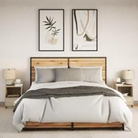 Nachtkastjes met LED-verlichting 2 st bewerkt hout sonoma eiken - thumbnail