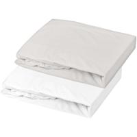 DOUX NID Lot 2 vellen-covers Jersey witte en grijze parel 70 x 140 cm - thumbnail
