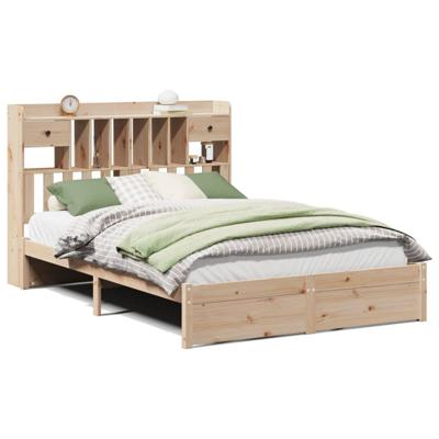 Bed met boekenkast zonder matras massief grenenhout 140x190 cm - thumbnail