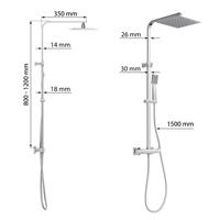 EISL CALVINO hoofddouche set met thermostatische mengkraan | chroom - DX1104CST DX1104CST - thumbnail