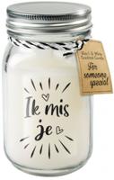 Geurkaars in glas - Ik mis je - thumbnail