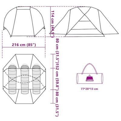 Vistent 3-persoons waterdicht bruin Vistent 3-persoons waterdicht bruin
