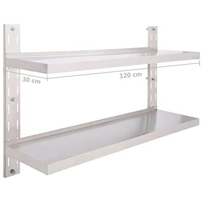 Zwevend schap 2-laags 120x30 cm roestvrij staal Zwevend schap 2-laags 120x30 cm roestvrij staal