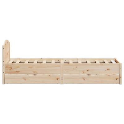 Bedframe zonder matras massief grenenhout 75x190 cm