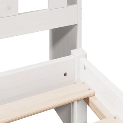 Bed met boekenkast zonder matras grenenhout wit 90x190 cm