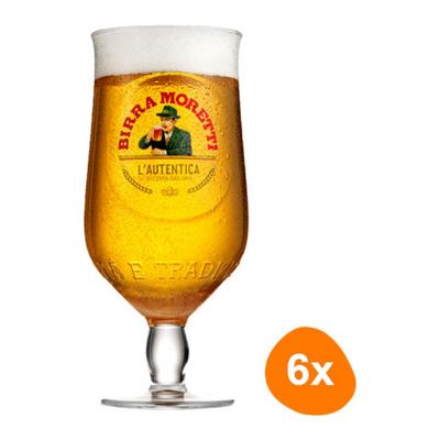 Birra Moretti - Bierglas 250ml - 6 stuks