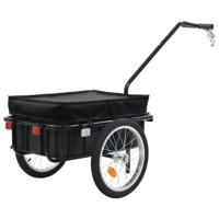Fietstrailer/trekwagen 155x60x83 cm staal zwart - thumbnail