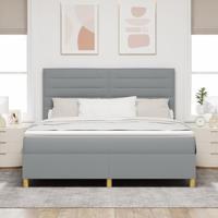 Boxspringbed met matras Lichtgrijs 180 x 200 cm Stof - thumbnail