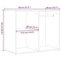 Kledingkast 80x40x65 cm bewerkt hout oud houtkleurig - thumbnail