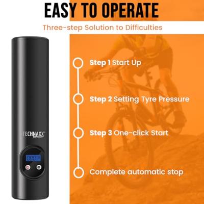 Technaxx TX-157 Compressor 8 bar Opbergbox/tas, Digitaal display, Incl. 1 accu, Met werklamp, Automatische afschakeling, 12- en 230V-laadbaar